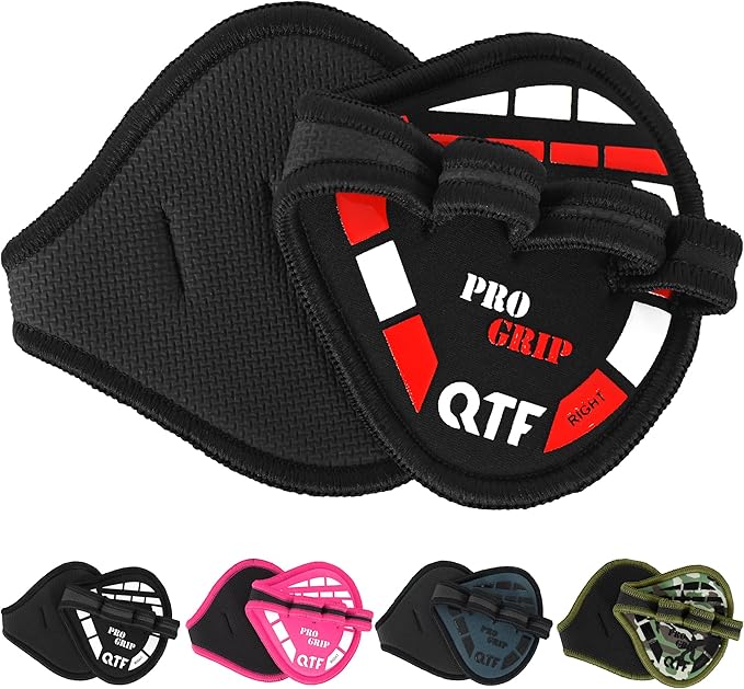 QTF Gym Grips Pads - Neoprene Gloves Gym Palm Protector Weight Lifting Grips Replacement of Workout Gloves Men and Women - Lifting Grip Pads for Weightlifting, Calisthenics & Pull Ups.