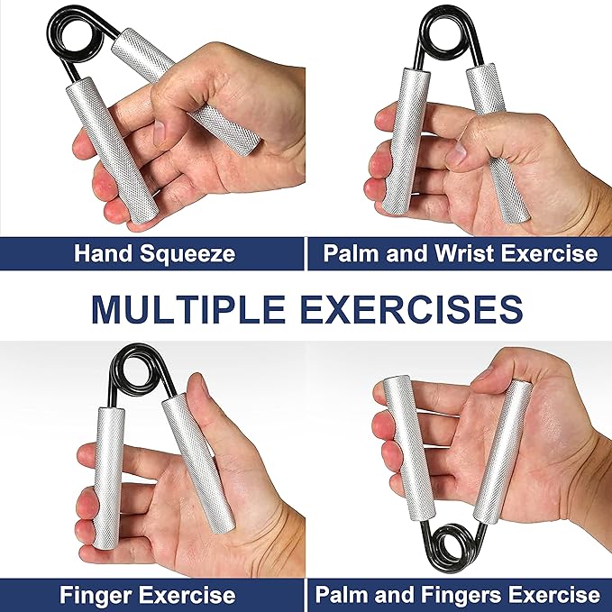 FLYFE Grip Strength Trainer, Hand Grip Strengthener, Forearm Strengthening Devices Metal Hand Exercisers Non-Slip Wrist Workout Trainer for Men Women Training Recovery, 1/4/6 Pack, 50LB-350LB