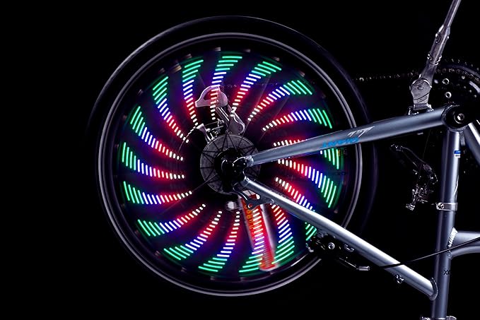 32 LED Spoke Lights - 30 Color Flashing Patterns Automatically Change, Easy Mount Bicycle Lights On Wheel Spokes