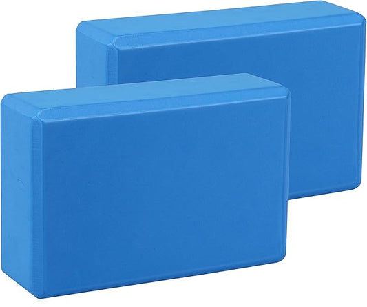 EXERZ Yoga Blocks 2 pack, Gym Blocks, Exercise Workout Fitness Bricks, Pilates Stretch Handstand Non-Slip