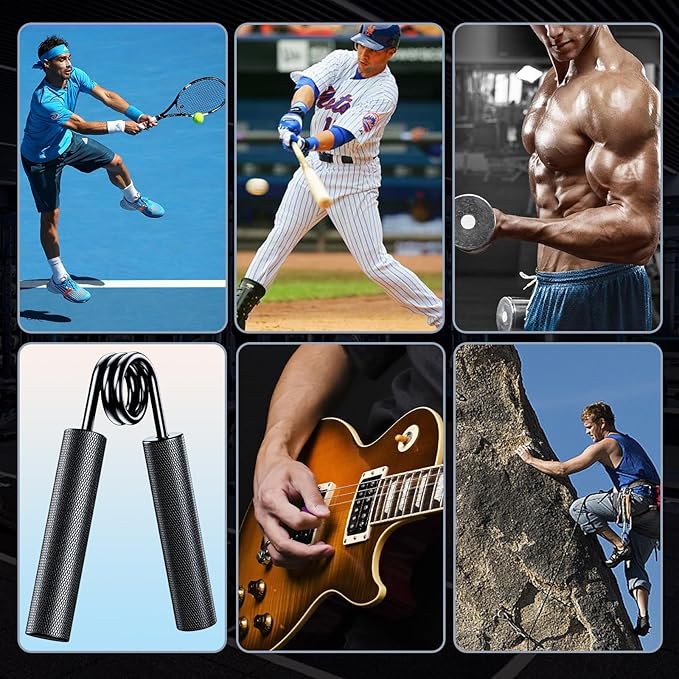 Grip Strength Trainer 6 Pack,50LB-300LB Metal Hand Grip Strengthener,Non-Slip Heavy-Duty Forearm Exerciser,Hand Gripper for Muscle Building and Hand Rehabilitation Exercising