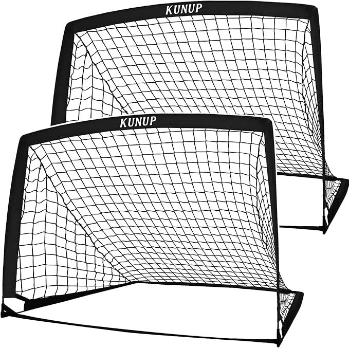 2 of 5×3 6x4 9x5 FT Portable Kids Soccer Goals Set, Foldable Soccer Practice Nets for Backyard with Carrying Bag for Toddler Youth Pop Up Soccer Training Equipment Indoor Outdoor Sports Game Gift