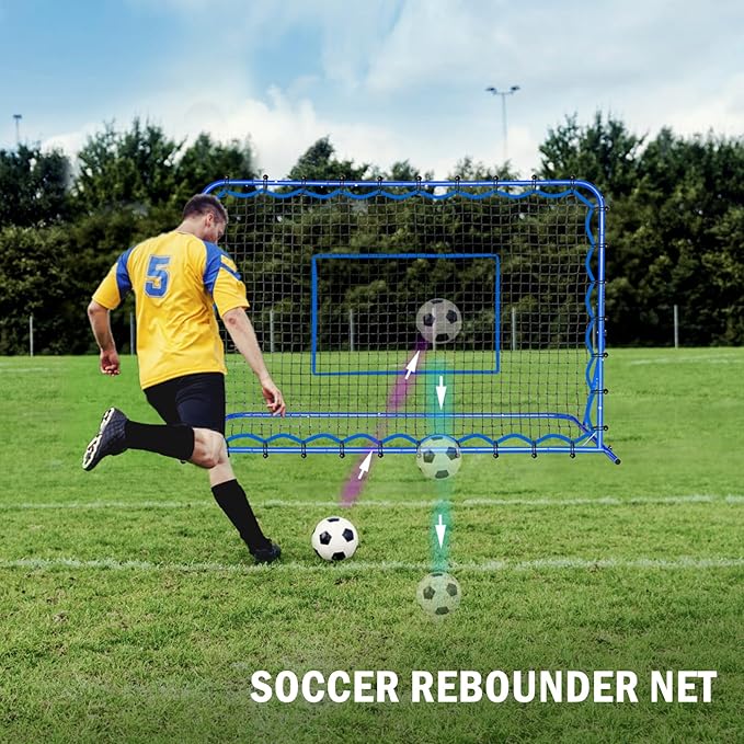 Dual-Mode Soccer Goal Net & Soccer Rebounder Net,Premium Durability for Intense Shooting Training,Quick-Switch Angle Soccer Training for Control,Passing Practice,Soccer Gifts for Kids Teen Adult