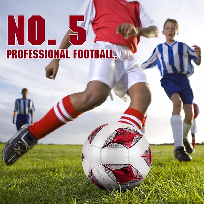Soft PU Leather Soccer Ball, Indoor Outdoor Team Sports, Training Practicing Game Match Soccer Ball Gift for Adult Youth, 1pcs