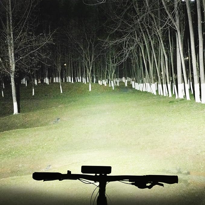 Bike Headlight and Tail Light Set - 3400 Lumens Super Bright USB-C Rechargeable Bicycle Lights, IP67 Waterproof 8000mAh Power Bank, 9+3 Modes, Tool-Free Mount for E-Bikes/Motorcycles