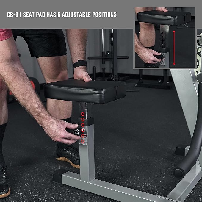 Valor Fitness Adjustable Preacher Curl Bench – Plate Loaded Arm Curl Station for Biceps and Triceps Workouts – Home Gym Strength Training Equipment with 150 lb Capacity