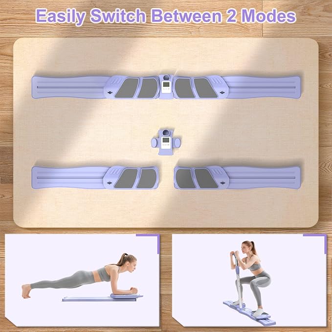 Pilates Board - Pilates Reformer Set, Multi-Detachable Ab Trainer Machine for Home, 6 in 1 Pilates Slider Board, 330 lbs Capacity, Foldable Pilates Equipment for Women Core Workouts