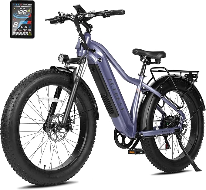 Electric Bike for Adults with Peak 1500W Brushless Motor,65Miles 28MPH Electric Mountain Bike, 624Wh Removable Built-in Battery Ebike, 26"×4 Fat Tires Ebikes for Adults,7 Speed,Front Suspension