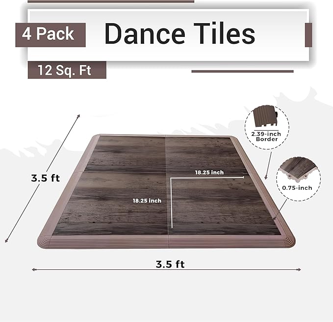 Dance Floor Tiles, Interlocking Dance Floor Tiles for Ballet, Tap, Jazz, and Irish Dance | Portable Dance Floor Tiles for Indoor Dance Flooring