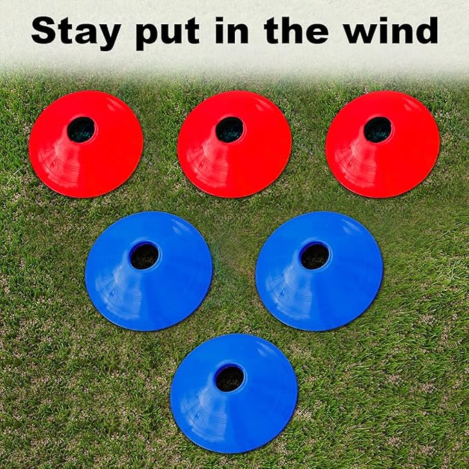 60PCS Soccer Cones with Strap Carry Bag Agility Disc Cones Soccer Training Cones, Field Marker Sport Training Cones for Challenge Football Basketball Skating Kids Games Outdoor Indoor