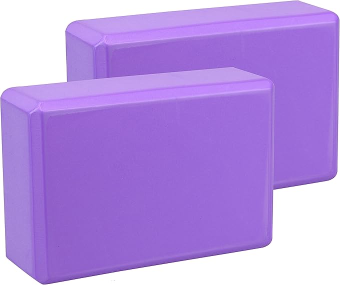 EXERZ Yoga Blocks 2 pack, Gym Blocks, Exercise Workout Fitness Bricks, Pilates Stretch Handstand Non-Slip