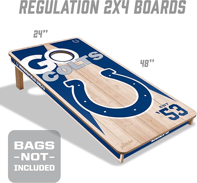 YouTheFan NFL 2’ x 4’ Professional Wood Cornhole Game