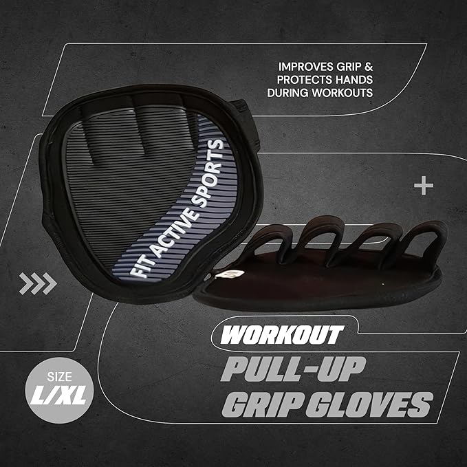 Fit Active Sports Workout Gloves for Gym - Durable Gym Grips, & Grip Pads - Rubber Padding to Avoid Calluses - Suits Men & Women