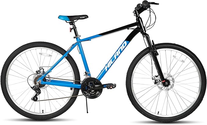 HILAND 26 27.5 inch Mountain Bike 18 Speeds, Suspension Fork, Aluminum Frame Disc-Brake for Men Women Mens MTB Bicycle Adlut Bike