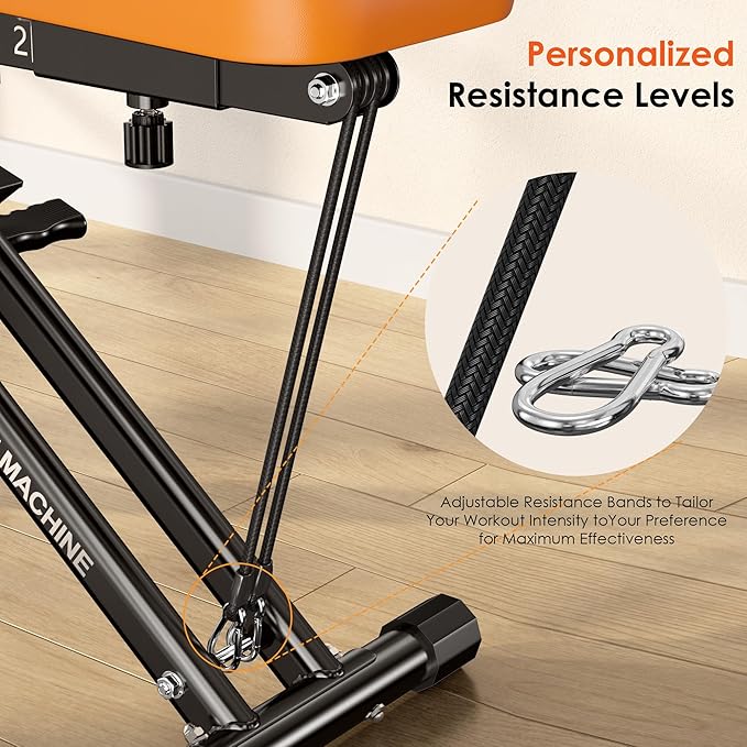 SogesHome Squat Machine Rowing Machines for Home Foldable, Fitness Rowing Machine Row and Ride Squat Machine with Adjustable 2 Resistance Bands for Workout Exercise, 330 lbs Weight Capacity