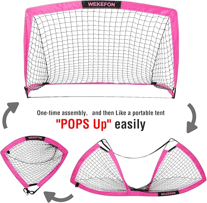 Soccer Goal with Carry Bag, 10/9MM Strengthen Pole, Arched Design, Kids Soccer Goals for Backyard Set 5x 3.1/3.6x2.7/2.9x2.4ft Portable Pop Up Soccer Nets for Toddler, Adults, Youth Games, Play, Gifts