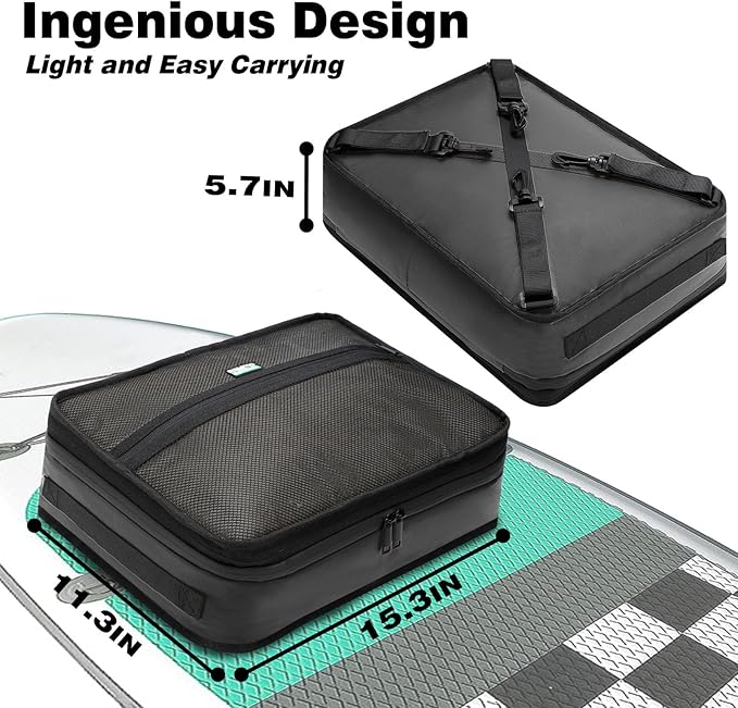 Paddle Board Cooler Bag, Waterproof Surf Sup Deck Cooler Bag Insulated Leakproof 10 Cans, Sup Paddle Board Accessories Bag for Stand Up Paddleboard and Kayak