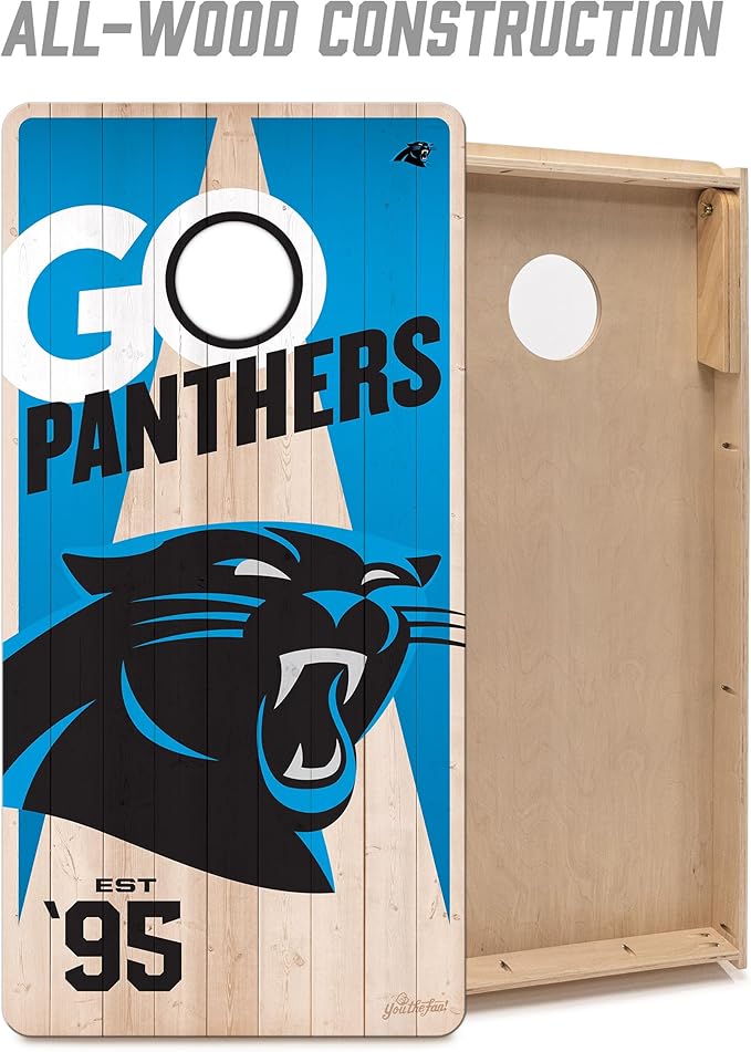 YouTheFan NFL 2’ x 4’ Professional Wood Cornhole Game