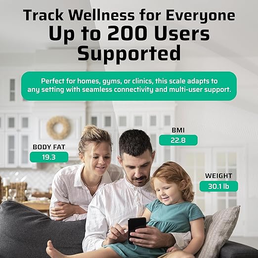 Premium Smart Digital Body Weight Scale FSA or HSA elegible - 4 Electrodes – 25+Metrics -Rechargeable- WiFi & Bluetooth - Full Body Analysis -Track Body Fat, Muscle Mass, Fat Percentage, Sleek Design