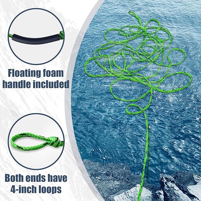 Boat Tow Rope 60ft 3-6K, Floating Ropes for Towable Tubes，Watersport Accessories