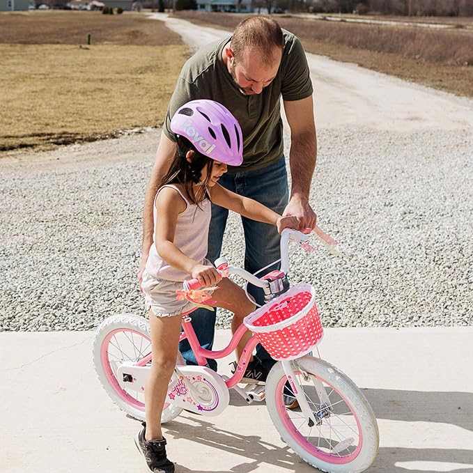 RoyalBaby Girls Bike EZ Bike Stargirl Training Free Balance to Pedal Easy Learning Bicycle, 12-20 Inch for Toddlers & Big Kids.