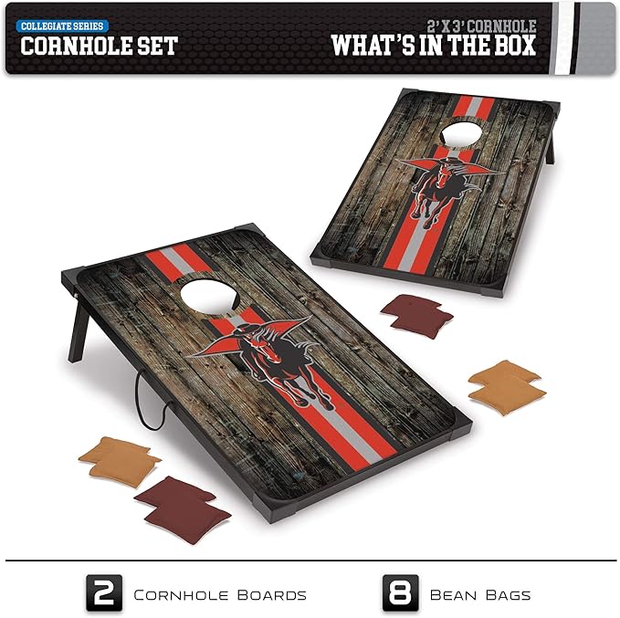 Wild Sports NCAA 2' x 3' MDF Deluxe Cornhole Set - with Corners and Aprons