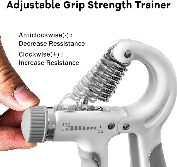 FLYFE Grip Strength Trainer Kit (5 Pack), Forearm Strengthener, Hand Squeezer Adjustable Resistance, Finger Stretcher, Grip Ring, Relief Ball and Finger Exerciser for Men and Women, Injury Recovery