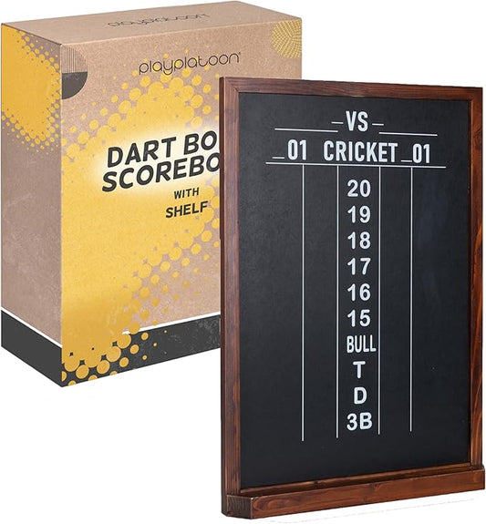 Play Platoon Dart Scoreboard & Darts Holder Wall Mount with Bottle Opener - Wood Score Board, Professional Darts Accessories, Dart Holder
