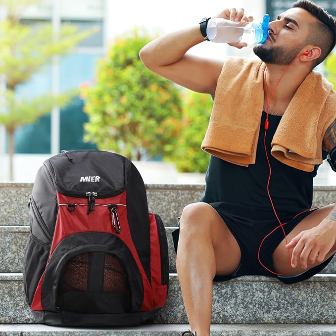 MIER Gym Backpack 40L Basketball Backpack with Ball Compartment & Shoes Storage Multi-Functional Sports Soccer Bag Large Equipment Back Pack Volleyball Backpacks for Men Women