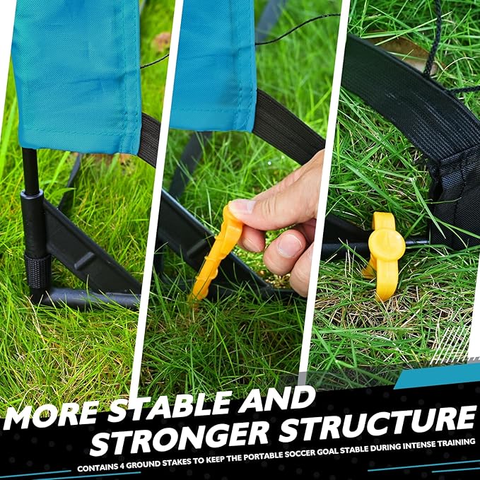 2 of 5×3 6x4 9x5 FT Portable Kids Soccer Goals Set, Foldable Soccer Practice Nets for Backyard with Carrying Bag for Toddler Youth Pop Up Soccer Training Equipment Indoor Outdoor Sports Game Gift