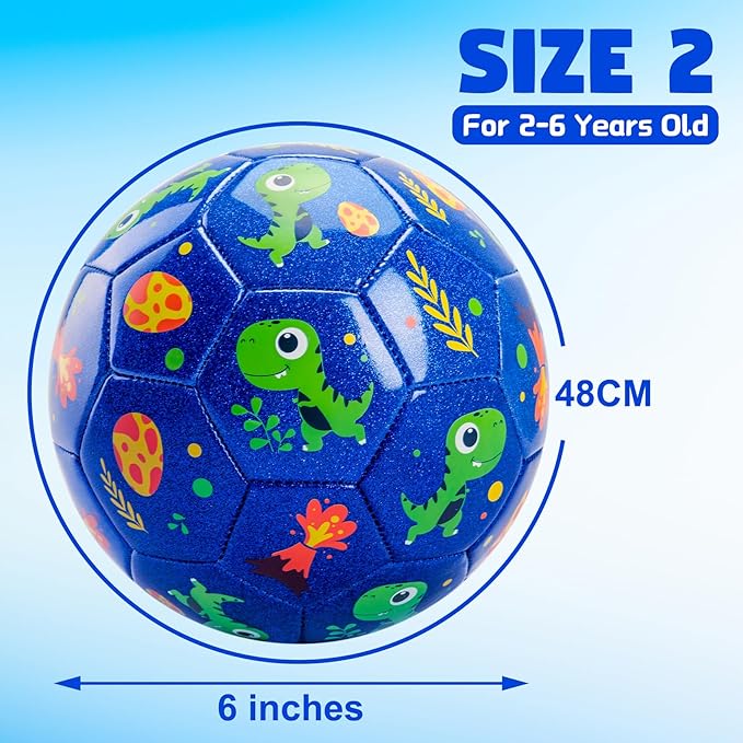 U&C Planet Soccer Ball Size 2/3/4/5 for Toddler and Kids, 1 Pack 2 Pack Classic Cartoon Ball with Pump for Girls and Boys Age 1 and up, Indoor Outdoor Soccer Game Gift