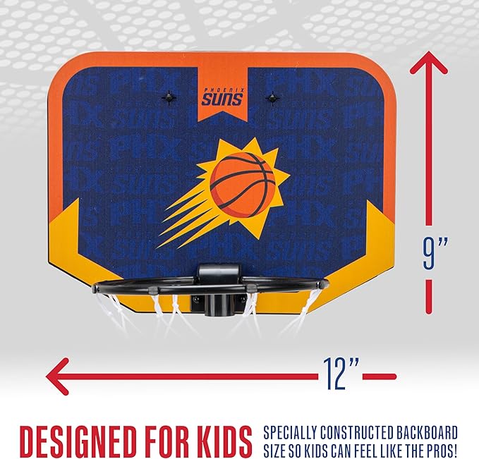 Franklin Sports NBA Team Over The Door Basketball Hoop - Kids Indoor Mini Basketball Hoop with Basketball - NBA Fan Shop Mini Hoop for Bedroom & Office
