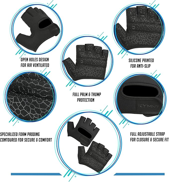 Minimal Weight Lifting Gloves,Short Micro Workout Gloves Grip Pads with Full Palm Protection & Extra Grip for Men Women Weightlifting,Gym,Exercise Training