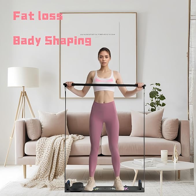 6 in 1 Pilates Board,Portable and Foldable Pilates Reformer Set,Multifunctional Pilates Board for Home Exercise,The for Fitness Women Lovers