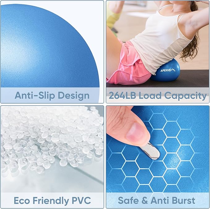 APEXUP Yoga & Pilates Ball - Anti Slip Heavy Duty Gym Ball for Fitness, Balance & Core Workout