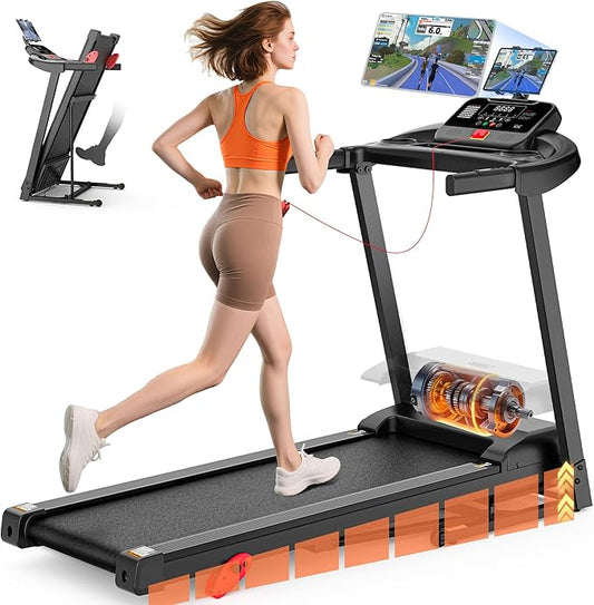 Treadmill with Incline for Home, Folding Treadmill with 400LBS Capacity, 7.5MPH or 10MPH, 16'' or 18'' Wide Belt, 64 Programs, APP Control, Shock Absorption, Home & Office