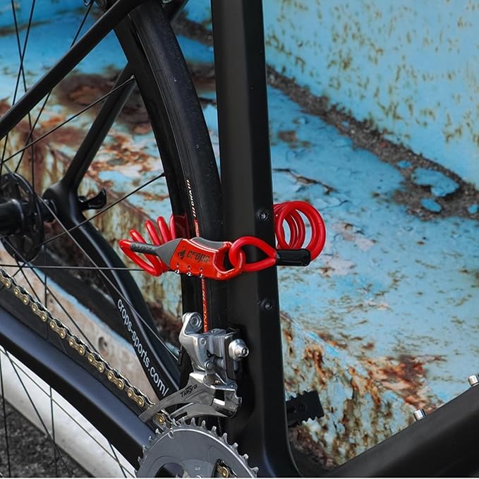 Bike Lock Cable, Q5-COCON 6ft Black, 3-Digit Resettable Combination Cable Lock, Compact Design, Easy to Carry, Bicycle Lock Cable