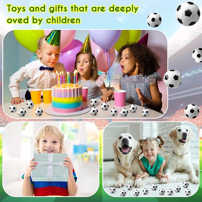 Blulu 48 Pcs Mini Soccer Stress Balls Bulk 1. 6 Inch Small Foam Balls for Kids Stress Relief Relaxation Soccer Party Favors Sport Team Gifts Party Bags Fillers Decoration School Carnival Reward
