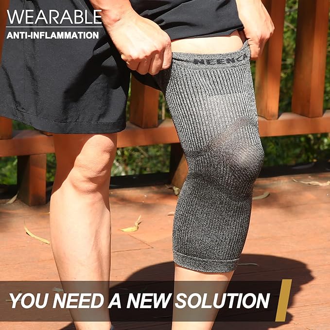 NEENCA Ultra-thin Knee Sleeve for Knee Pain, Lightest Knee Compression Sleeve with Graphene Ions Infused Fabric for Pain Relief, Swelling, Arthritis, Poor Circulation, Running, Sport.