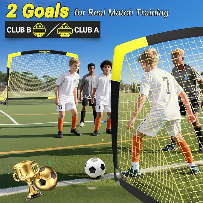 Soccer Goal Pop Up Foldable Soccer Net for Backyard 7x5FT,5x3.6FT,4x3FT,3x2.2FT