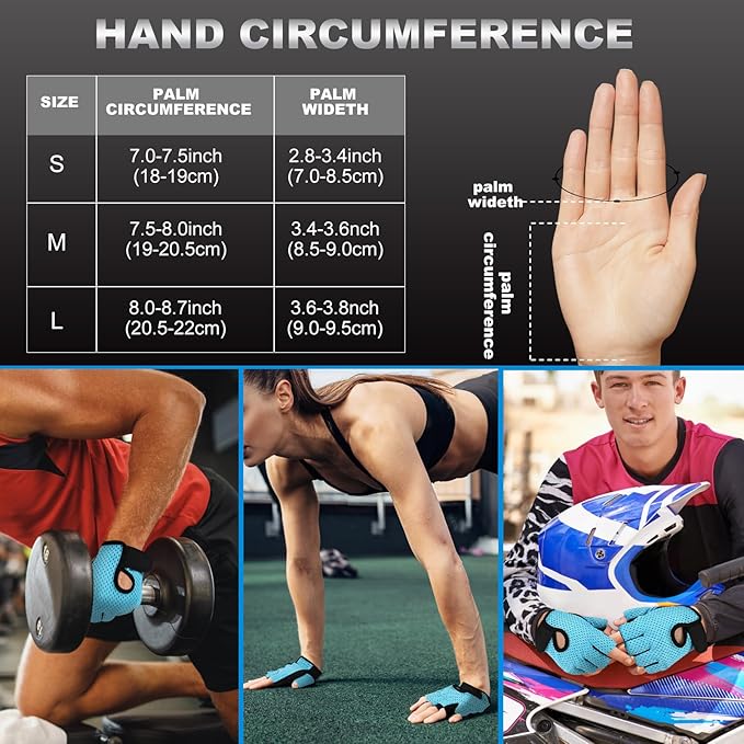 Workout Gloves, Black Gloves for Men Women, Breathable Half-Finger Fitness Exercise Gloves, Anti-Callus Glove