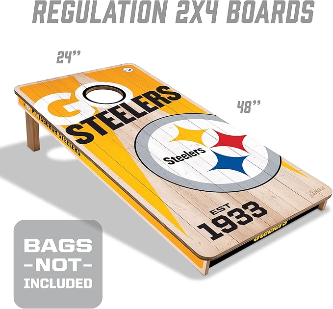 YouTheFan NFL 2’ x 4’ Professional Wood Cornhole Game