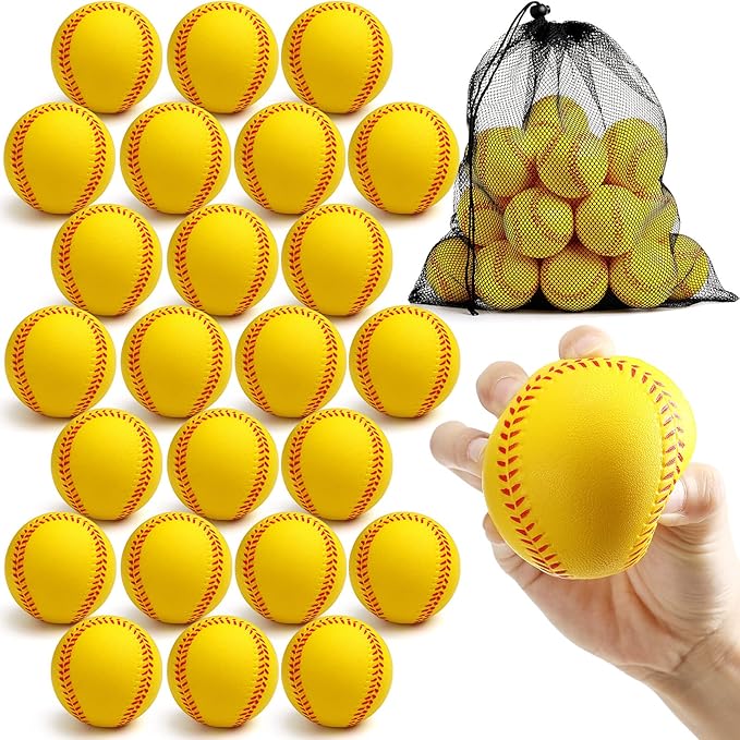 Outus 24 Pcs Foam Training Baseball Sports Soft Foam Baseball Teenager Practice