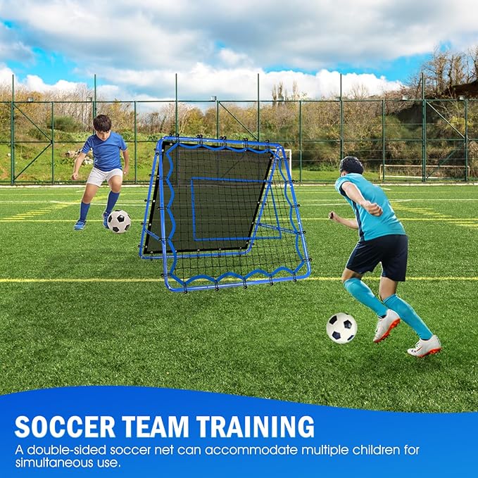 Dual-Sided Soccer Rebounder Net, Fast & Slow Rebound Speed Training for Control, Passing Practice, Easy Setup Baseball/Volleyball Rbounder Pitchback Net Gifts Aids & Equipment for Kids,Teens & Adults