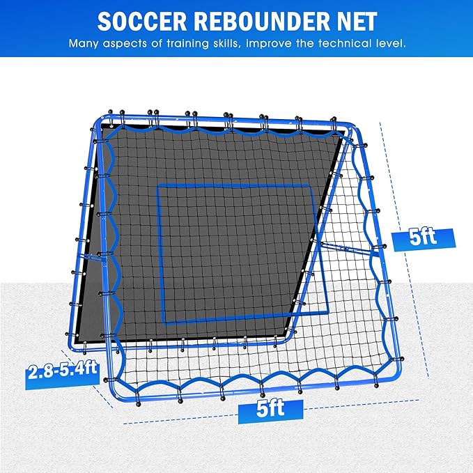 Dual-Sided Soccer Rebounder Net, Fast & Slow Rebound Speed Training for Control, Passing Practice, Easy Setup Baseball/Volleyball Rbounder Pitchback Net Gifts Aids & Equipment for Kids,Teens & Adults
