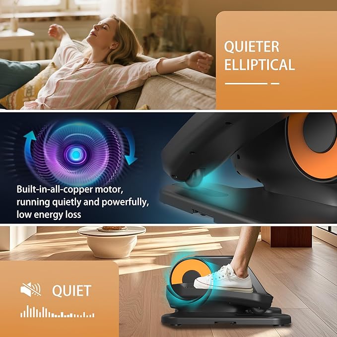 Under Desk Elliptical Machine, Elliptical Leg Exerciser for Seniors w/Remote, Electric Elliptical Exerciser as Seen on Tv, 12 Speed Levels, Manual & Auto Mode, Seated Pedal Exerciser for Home
