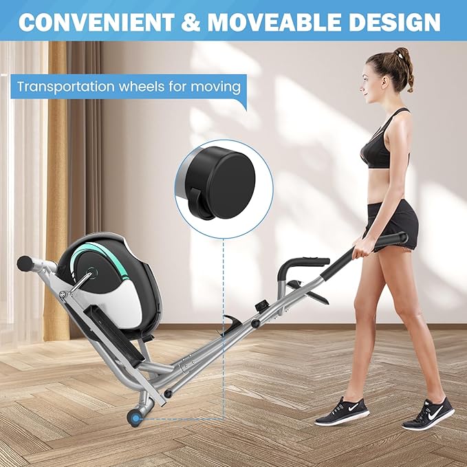Elliptical Exercise Machine, Dripex Magnetic Elliptical Machine for Home, Hyper-Quiet Elliptical Training Machines w/ 6KG Flywheel, 8 Resistance Levels, Pulse Monitor, LCD Monitor, Device Holder