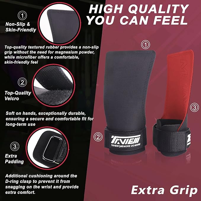 Wrist Straps for Weightlifting for Maximum Grip Support - Lifting Deadlift Strap & Weight Lifting Grips Gloves for Working Out Pull Up Deadlifting & Shrugs