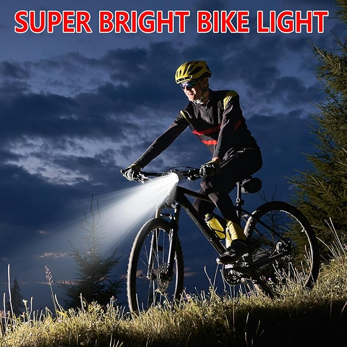 400 lumens Bike Headlight, Smart Sensor Mode Bike Light,Anti-Glare Waterproof Bike Headlight, USB-C Rechargeable Battery, Adjustable LED Bike Light for Night Riding