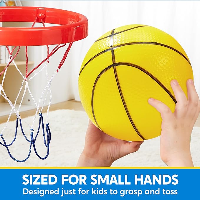 SYNCFUN 6 PCS Mini Basketballs, 5 inches Colorful Small Ball for Basketball Hoop, Inflatable Rubber Ball, Sports Toys Gift for Toddlers and Teenagers (6 Colors)